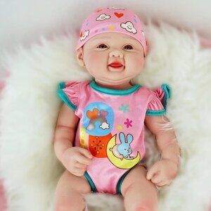 17.3Inch Full Silicone Reborn Baby Doll Bob Ivory Angelic Face Toddler Boy Doll